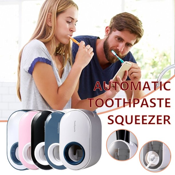 Dispensador automático de pasta de dientes - Estante para exprimidores montado en la pared para el hogar, sin taladro ni clavos, desmontable y fácil de limpiar, sirve para todos los tubos