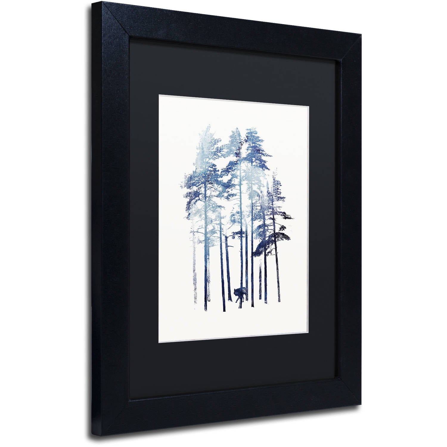 Trademark Fine Art 'Winter Wolf' Canvas Art by Robert Farkas, Black Matte, Black Frame