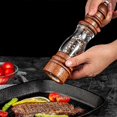 thumbnail image 3 of Pepper Mill,Wooden with Adjustable Ceramic Rotor - High Volume Peppercorn Salt Mill,8 Inches Tall, 3 of 5