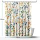 thumbnail image 2 of Shower Curtain 180x200 Beige Shower Curtain Colorful Botanical Print Hole Bathroom Curtain Waterproof Fabric Mildew Resistant, 2 of 5