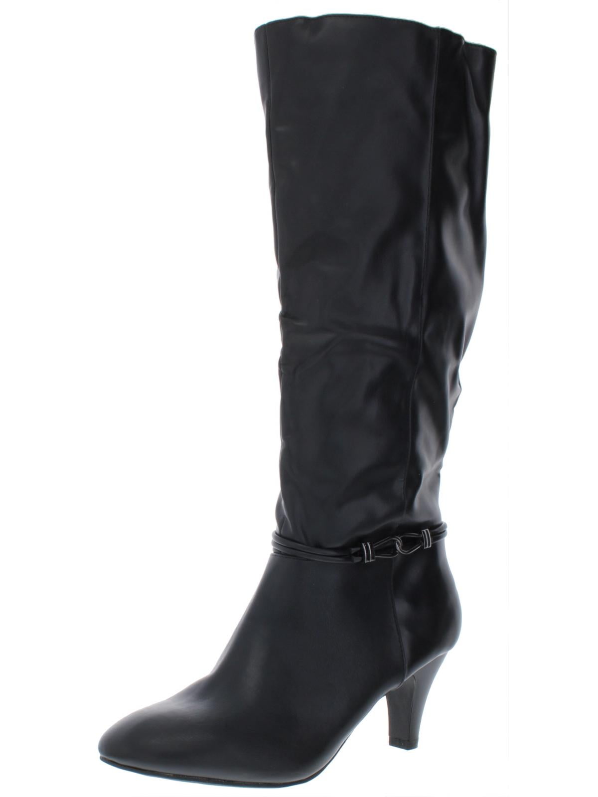 womens leather dress boots wide calf