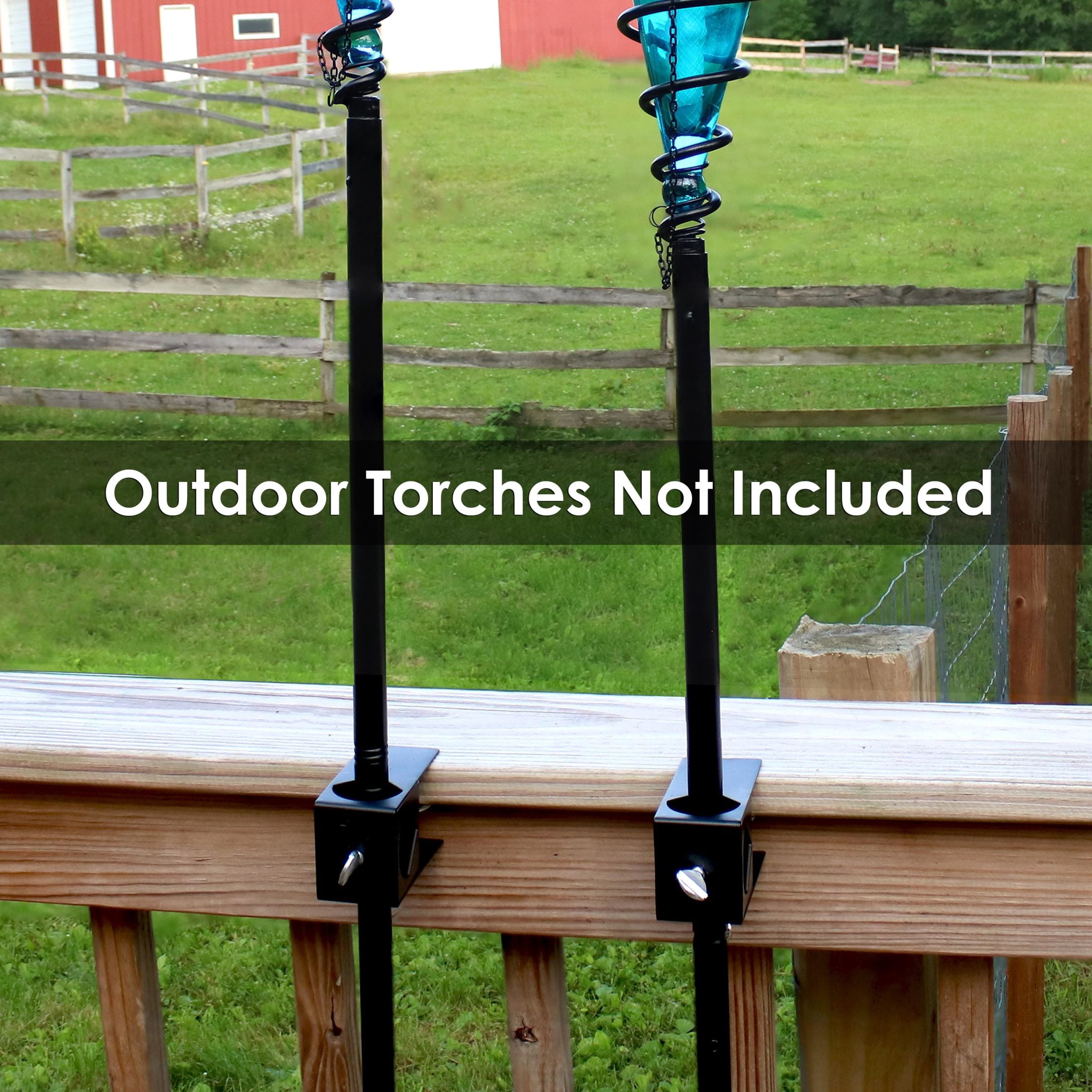 Sunnydaze Deck Clamp for Outdoor Torches - Set of 4