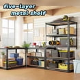 thumbnail image 7 of 60/72-Inch Heavy-Duty 5-Tier Metal Garage Shelving, Adjustable Industrial Storage Rack, Easy Assembly, for Industrial, Garden, Warehouse, Basement, Storage Room, Indoor & Outdoor Use, 7 of 7