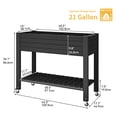 thumbnail image 2 of Uforic Large Resin Patio Planter Box,Outdoor Raised Garden Bed Kit with Drain Plug& Storage Shelf and Lockable Wheels,3.6x1.5x2.8 FT,Black, 2 of 5