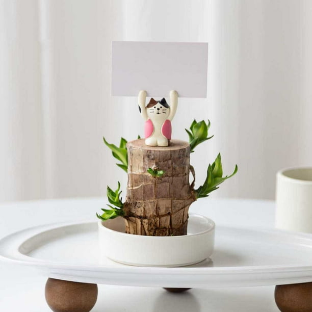 Adornos de panda para salpicadero de coche, bonita decoración de madera para jardinería, figuras de animales pequeños, estilo chino, decoración de estantes de pared, decoración de,topliu