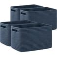 thumbnail image 1 of Paquete de 4 cestas de almacenamiento para organizar, contenedores de almacenamiento cúbicos para estantes, cestas de almacenamiento rectangulares con asas, cestas tejidas para almacenamiento, 12,7'', 1 of 8