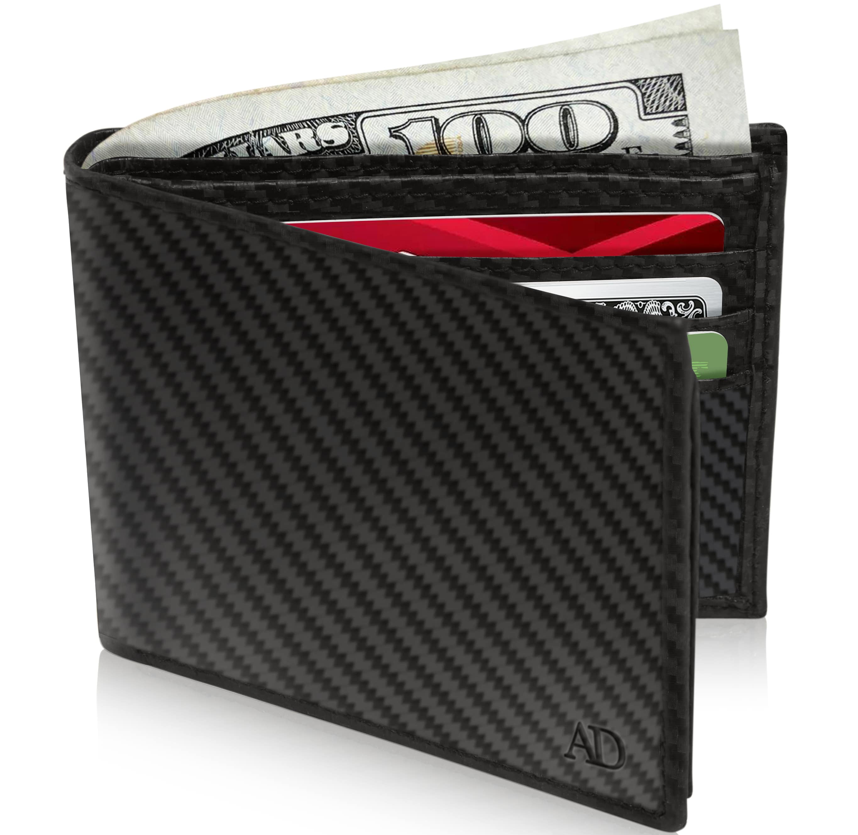 Mens Wallet With 1 ID Window 9 Card Slots comes in a Gift Box RFID Leather Bifold Passcase Wallets For Men 