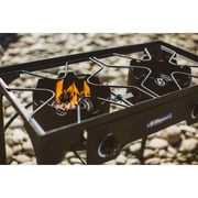 Stansport 2-Burner Base Camp Stove with Cast Iron Burners and Stand