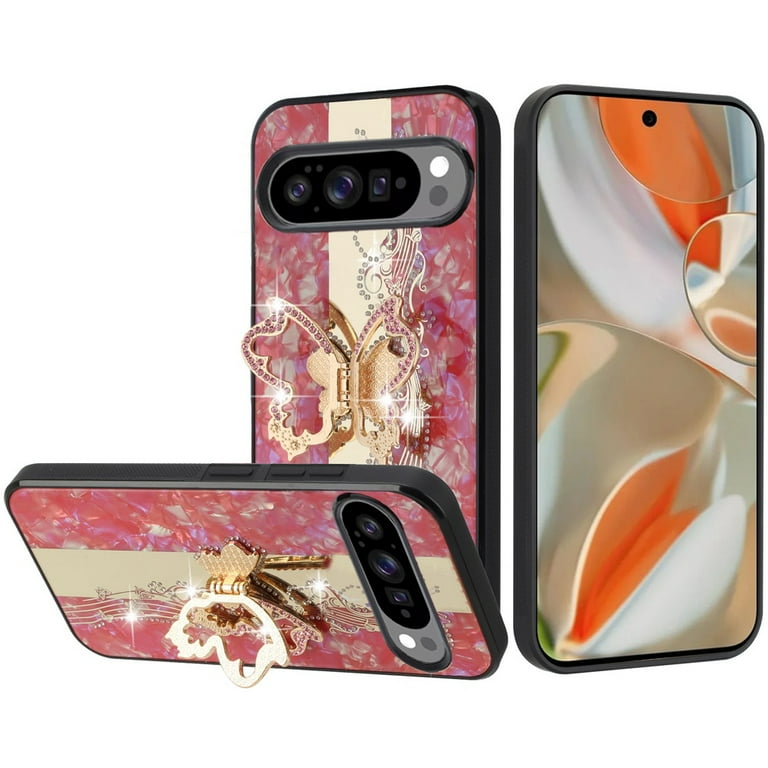Custodia Glitter for Google Pixel 6 Pro Cover Bling Glitter Brillantini Portafoglio Brillante Rosa Gold Leather Case Shell Wallet Premium PU e Glitter