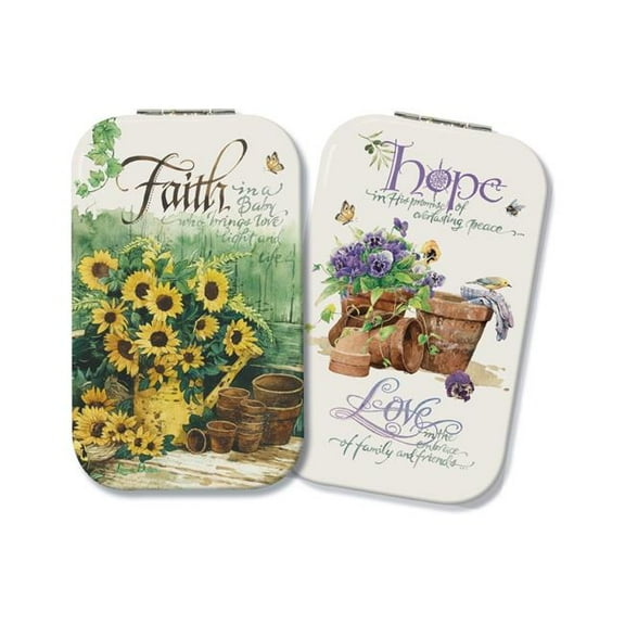 Lissom Design 61075 2.25 x 3.75 x 0.38 in. Compact Mirror - Faith Hope Love