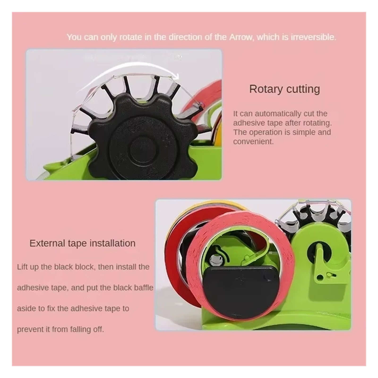 Semi-Automatic Tape Dispenser Multi-Roll Cutting Reusable Thermal Tape Dispenser