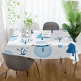 thumbnail image 3 of Yayeee Tablecloths 54" x 54" Rectangle Wrinkle Resistant Party Table Cover, Blue Simple Cartoon Snowmen, 3 of 8