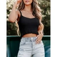 thumbnail image 2 of Womens Sleeveless Halter Crop Top Knit Sweater Vest Ribbed Camisole Tank Tops, 2 of 5
