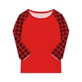 thumbnail image 3 of YOUYEDAIN 3/4 Sleeve Shirts for Teen Girls Kids 8-9 Round Neck Tunic Tops Cute Teen Girls Clothing Lightweight Blouses Red 8-9 Years, 3 of 4