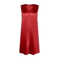 thumbnail image 5 of BOVXNPU Pajama Dress For Women Women Solid-Color V-neck Sleeveless Cotton Nightgown Dress Women Sleepwear, 5 of 5