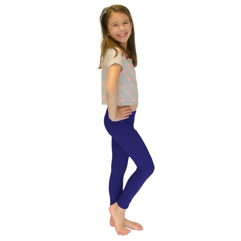 Vivian's Fashions Capri Leggings - Girls, Cotton (Lt Blue, Large) 