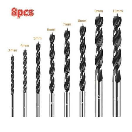 

8Pcs Three-point Wood Drill Bit Set 3-10mm For Woodworking Tool Spiral Drill Bit