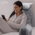 thumbnail image 4 of PHOGARY 31inch Reading Pillow for Bed Backrest with Arms - Dark Grey - Adult, Ultra-Comfy Microplush Cover & Detachable Neck Roll - Unmatched Support Bed Rest Sit Up Pillow, 4 of 9