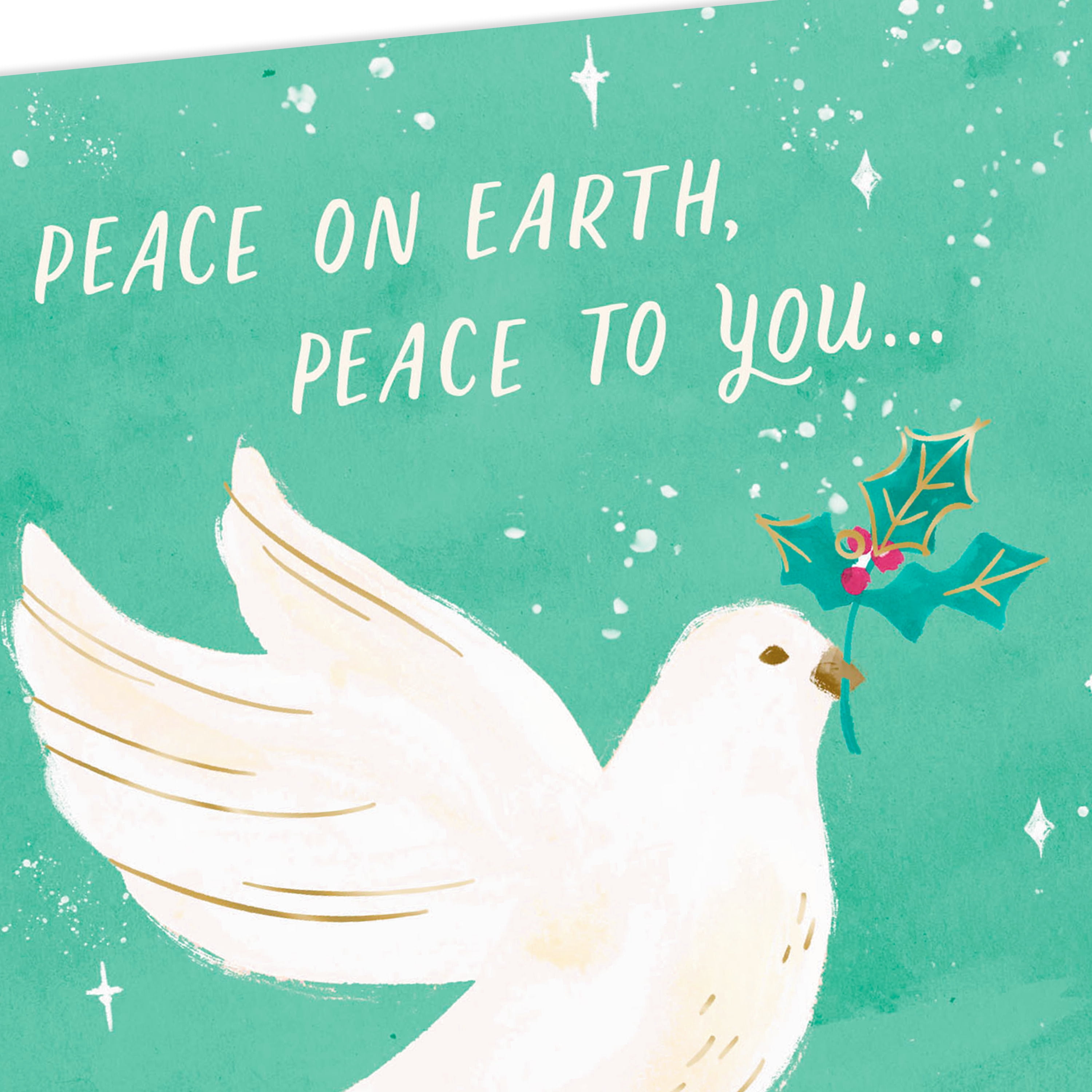 Hallmark Christmas Greeting Card (Peace on Earth Dove With Holly)