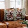 thumbnail image 3 of Funny Animal Throw Pillow Cover Pig Sitting on Toilet Cotton Linen Cushion Cover Throw Pillow Case with Invisible Zipper for Couch Sofa Bed Chair Car 18x18 Inch, 3 of 9