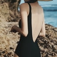 thumbnail image 4 of ENJOYW Maillot de Bain une Pièce Rembourré Noir Sans Manches pour Piscine Polyester, 4 of 7