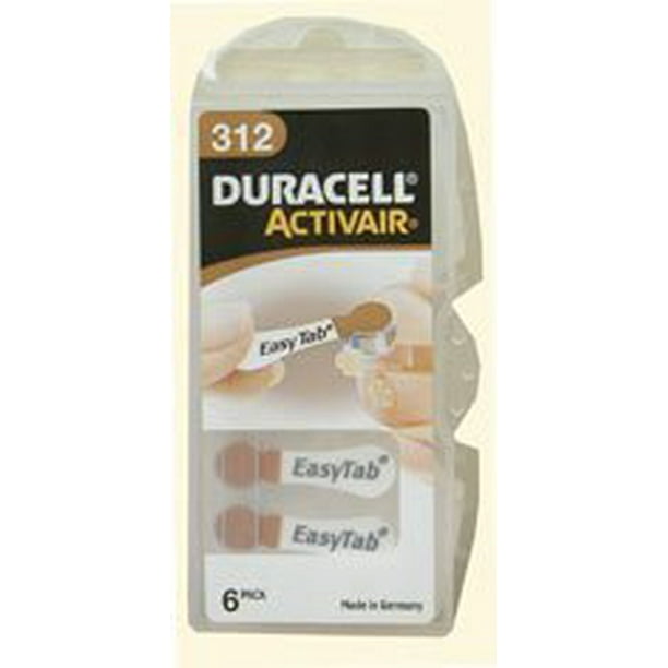 Duracell Activair Size 312 Hearing Aid Batteries (30 batteries