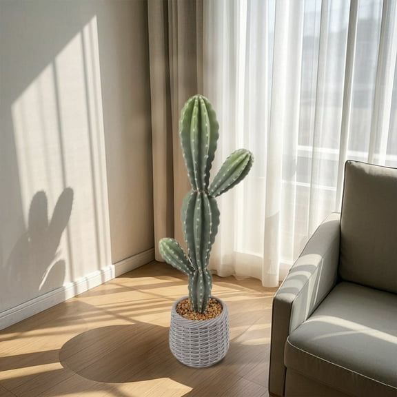 Faux Cactus Plant, 34.6in Tall Fake Realistic Texture Potted Tall Fake Plant, Artificial Cactus Plants, Realistic Lifelike Fake Cactus Plant For Foyer Porch Home Office