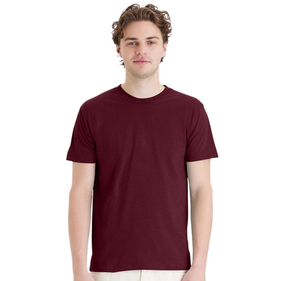 Hanes Perfect-T T-Shirt Short Sleeve Crewneck Tee Shirts for Men (Maroon, 4XL)