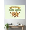 thumbnail image 2 of Cute Burger And Pizza Good Food Good Mood Quote Poster Wall Art, Modern Wall Decor For Living Room Bedroom, 24x36 UNFRAMED, 2 of 3