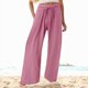 thumbnail image 2 of WILLBEST Pantalones Casuales para Mujer: Pantalones Holgados Lisos con Cintura Elástica y Bolsillos de Cintura Media para Uso Diario Cómodo. Grande, 2 of 5