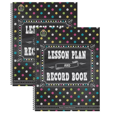Teacher Created Resources Chalkboard Brights Lesson Plan and Record Book, Pack of 2