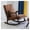 Brown, variant on Upholstered Rocking Glider Nursery Mid Century Accent Lounge Arm Chairs with Waist Pillow and Fabric Padded Seat,Comfortable High Back Rocker Solid Wood for Living Room