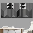 thumbnail image 3 of IDEA4WALL Framed Wall Art Print Set Geometric Black 3D Illusion Polygons Abstract Shapes Illustrations Modern Decorative Multicolor Boho for Living Room, Bedroom, Office - 16"x24"x3 Black, 3 of 5