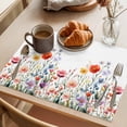 thumbnail image 3 of Spring Farmhouse Placemats Set of 2, Floral Nature Colorful Wildflower Botanical Non-Slip Place Mats Washable Table Mats for Kitchen Dining Table Decorations Indoor/Outdoor, 3 of 9