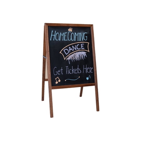 Marquee Easel (stained hardwood) Two Black Chalkboards