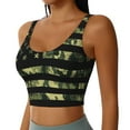 thumbnail image 2 of Goofa American Flag Camo Printed Sports Bras for Women, High Impact Running Bra Workout Crop Tank Tops Longline Sports Bra Push up-Small, 2 of 9
