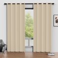 thumbnail image 1 of Cortinas Blackout Beige, Juego de 2 Paneles de 52 x 84 Pulgadas, Cortinas Térmicas Aislantes Que Oscurecen la Habitación para Recámara y Sala de Estar, Protección de Privacidad y Reducción de Ruido, 1 of 7