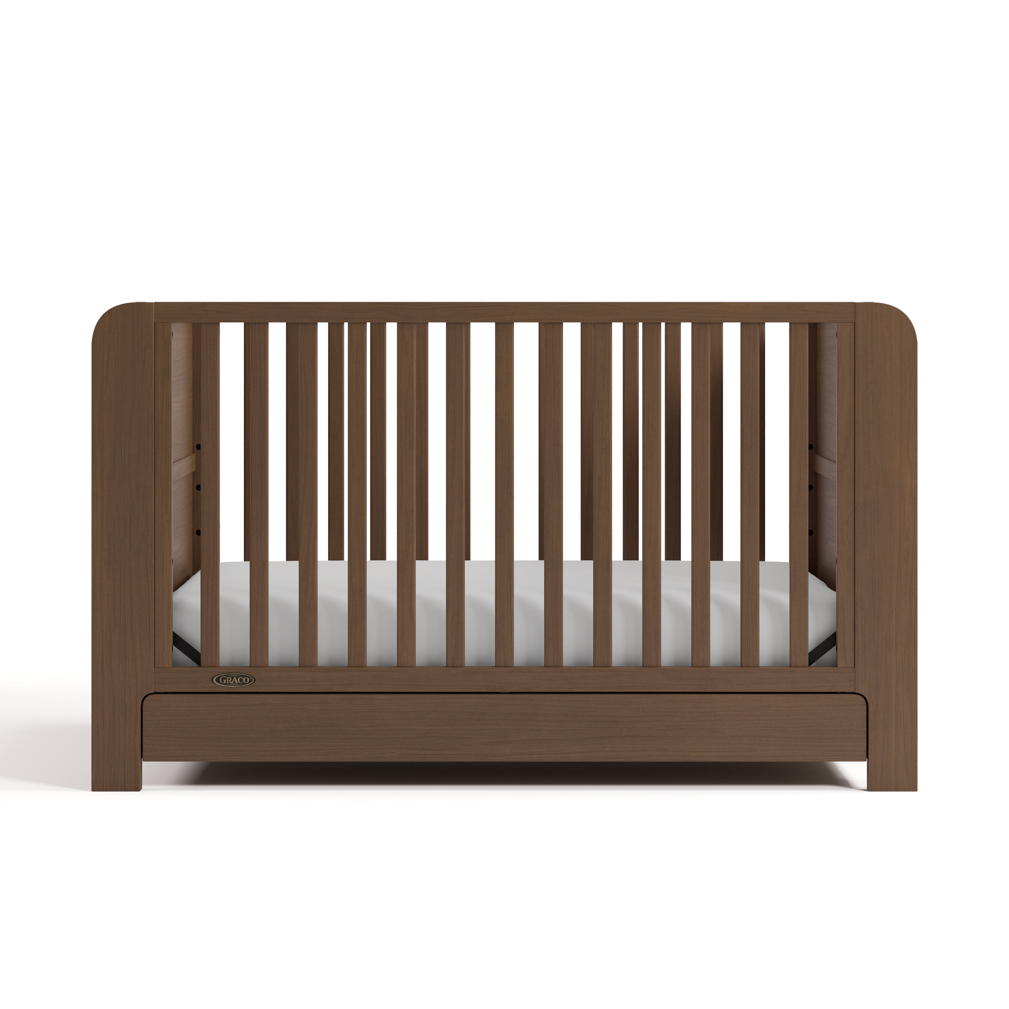 Graco Read-with-Me 4-in-1 Convertible Baby Crib with Drawer, Hazelnut
