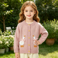 thumbnail image 2 of Baby Girl Cardigan Sweater Toddler 𝐅loral/𝐂artoon Button down Long Sleeve Knit Outfits Cute Fall Winter Clothes Knitted Coats, 2 of 5