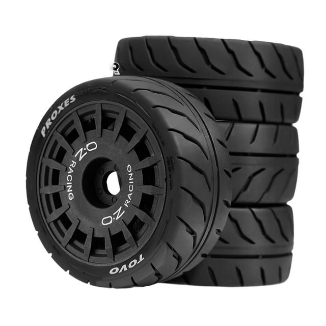 4 piezas de neumáticos de coche RC, modelo de rueda de simulación, piezas de repuesto para coche RC Negro