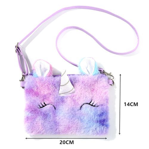 Kids Girls Unicorn Plush Shoulder Bag Crossbody Messenger Purse Handbag Yin #eva