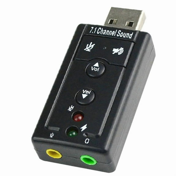 External USB Sound Card 7.1 Channel Audio Adapter with 3.5mm Interface Mini Portable Design for Improved