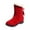 Red, variant on Wovix Womens Snow Boots Faux Suede Boots Slip-On with Side Pom Round Toe Shoes Chunky Winter Warm Boots Trendy Daily Black 35