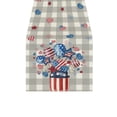 thumbnail image 2 of Cififendec Patriotic Rustic Table Runner, 72"×13", 4th of July Star & Stripes Rustic Table Scarf, Red White Blue Decor for Memorial Day, Kitchen & Farmhouse Dining Table Decor, 2 of 5