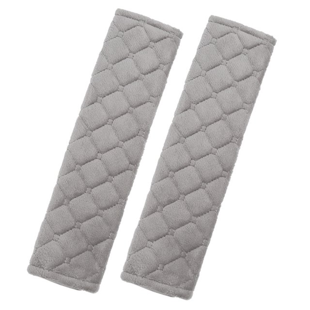 Juego de 2 cojines para cinturón de seguridad para coche, 27 cm, funda para cinturón de seguridad con 2 rayas grises
