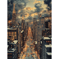 Snowy New York City Skyline Canvas Art Print， Perfect for Living Room， Bedroom， Office， Hallway， and Apartment Decoration