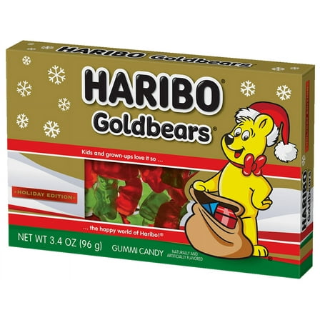 Haribo Goldbears Gummi Candy Christmas Theater Box, 3.4oz