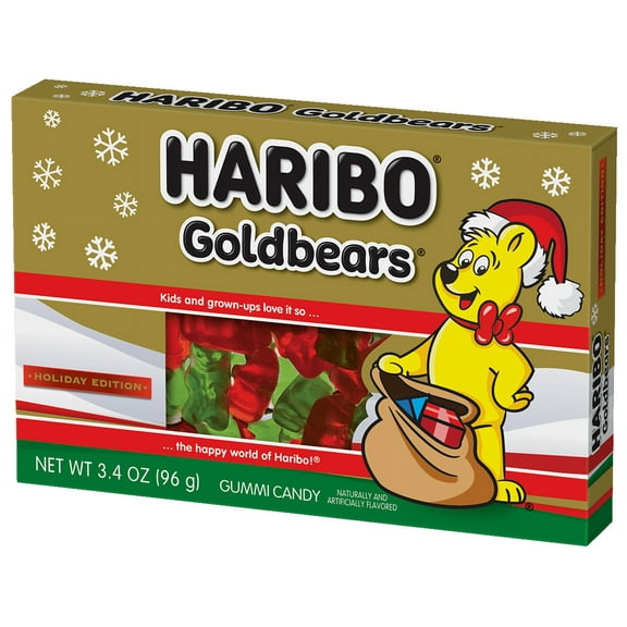 Haribo Goldbears Gummi Candy Christmas Theater Box, 3.4oz