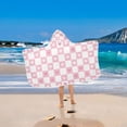 thumbnail image 2 of Yayeee Kids Hooded Towel with Hand Pockets Beach Soft Absorbent Bath Wrap 50 x 23.5 inch, Pink Checkered Heart, 2 of 5