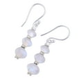 thumbnail image 3 of NOVICA Rainbow moonstone dangle earrings, 'Natural Ellipses', 3 of 7